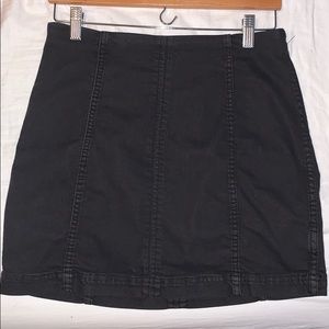free people black denim skirt